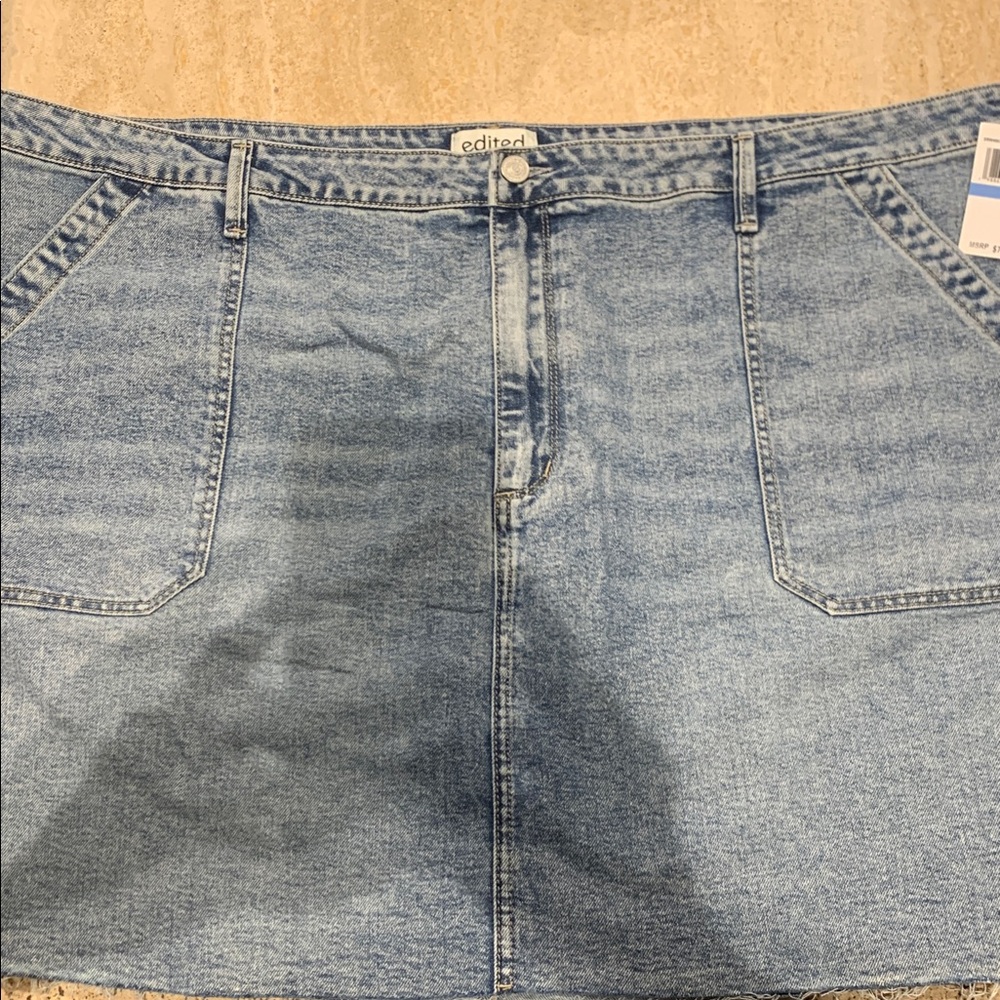 Edited Women's Blue Denim Mini Skirt